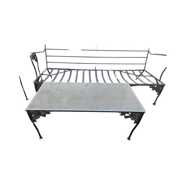Mid-Century Modern Mid 20th Century Wrought Iron Conversation Set For Sale - Image 3 of 5