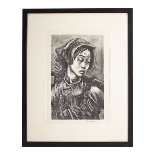 1950 “Eastern Memory” Lithograph of a Woman by Marion Greenwood For Sale