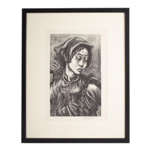 1950 “Eastern Memory” Lithograph of a Woman by Marion Greenwood
