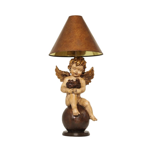 1970s Italian Renaissance Style Cherub Table Lamp For Sale - Image 13 of 13
