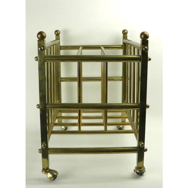 Mid 20th Century Brass Canterbury Magazine Rack For Sale - Image 5 of 9