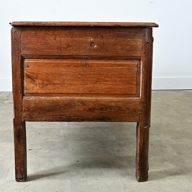 Wood French 19th Century Solid Oak Carved Coffer For Sale - Image 7 of 11