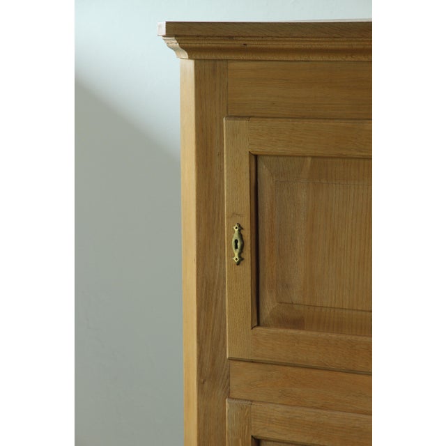 Mid-Century Modern Brutalist Light Oak Corner Cabinet in the style of Kjærnulf, 1960s For Sale - Image 14 of 17