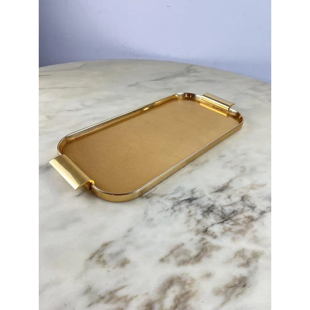 Golden aluminum tray Midcentury Design Italian 1960 Intact and in good condition, small signs of the time.