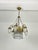 Metal Art Deco 7-Light Chandelier in Brass and Glass, 1940s For Sale - Image 7 of 18