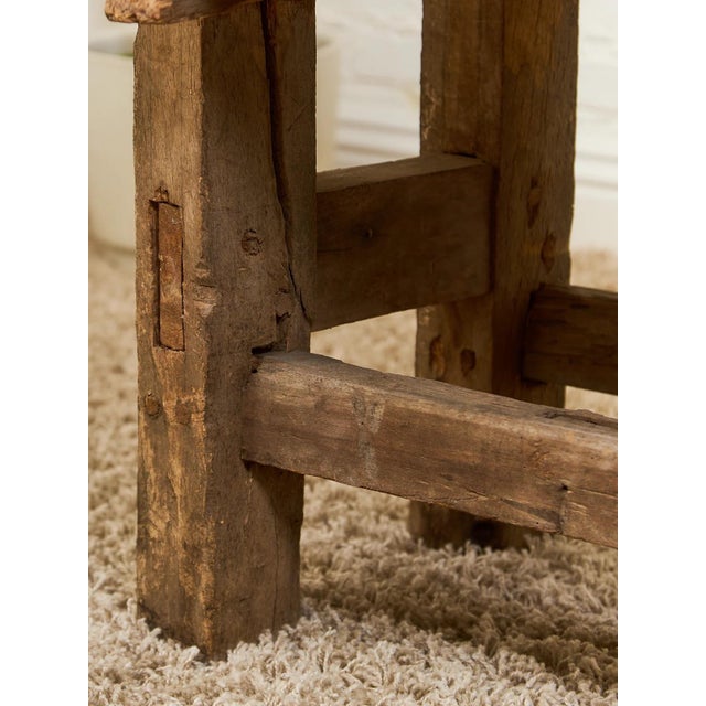 Wood French Utilitarian Rustic Antique Desk For Sale - Image 7 of 12