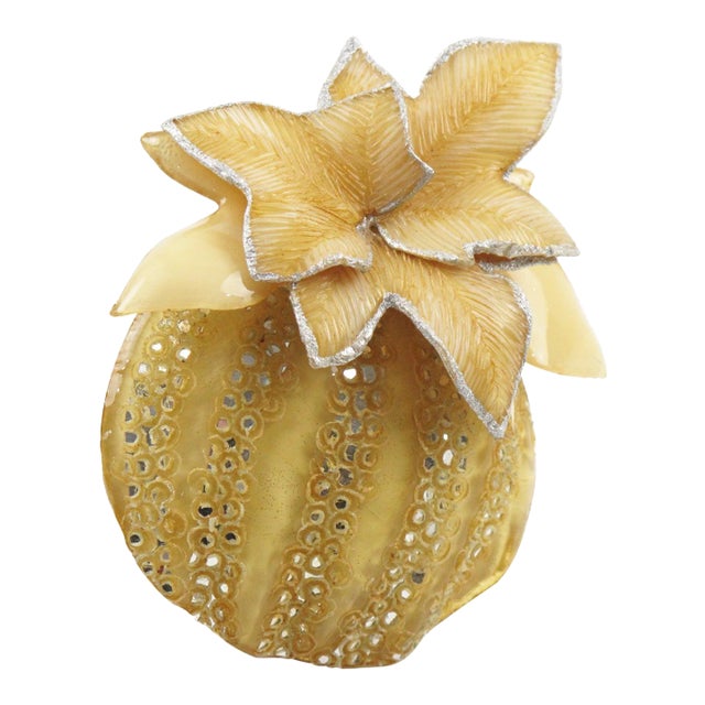 Cilea Paris Fantasy Yellow Pumpkin Resin Pin Brooch For Sale