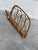 Vintage Boho Rattan Magazine Rack Newspaper Holder Scandinavian Style For Sale In Los Angeles - Image 6 of 9