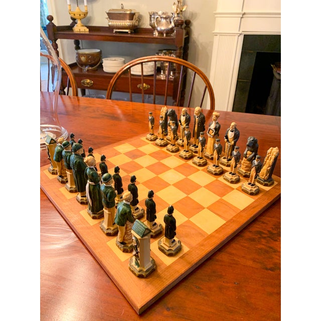 2020s Sherlock Holmes Chess Set Handmade Studio Anne Carlton Worth $1400 New For Sale - Image 5 of 14