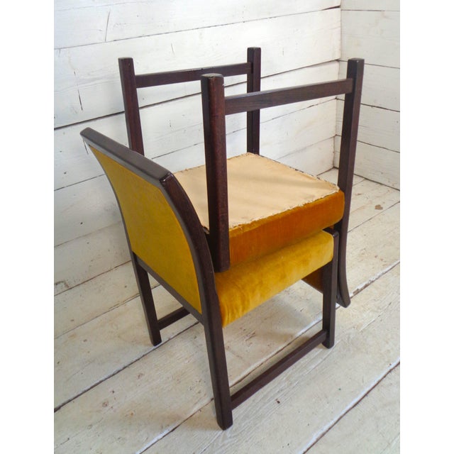 Chairs in Beech and Gold Silk Velvet, 1980s, Set of 4 For Sale - Image 11 of 16