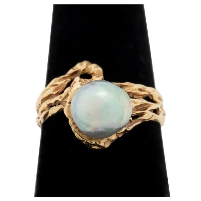 14k Yellow Gold and Cultured Pearl Jewelry Set For Sale In New York - Image 6 of 11