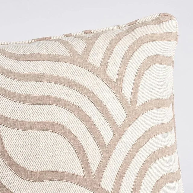 This pillow features Sangomar Applique with a self welt finish. Curvaceous, undulating lines of appliqué create a striking...