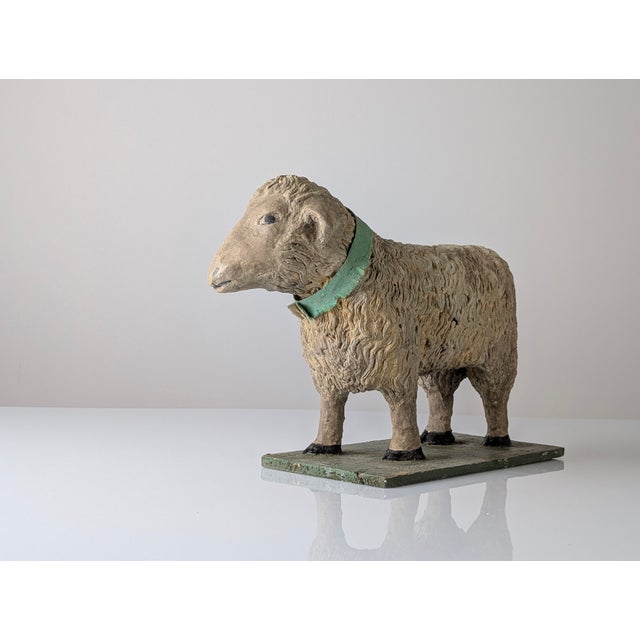 Stucco Sheep Figures, Early 20th Century, Set of 2 For Sale - Image 5 of 18