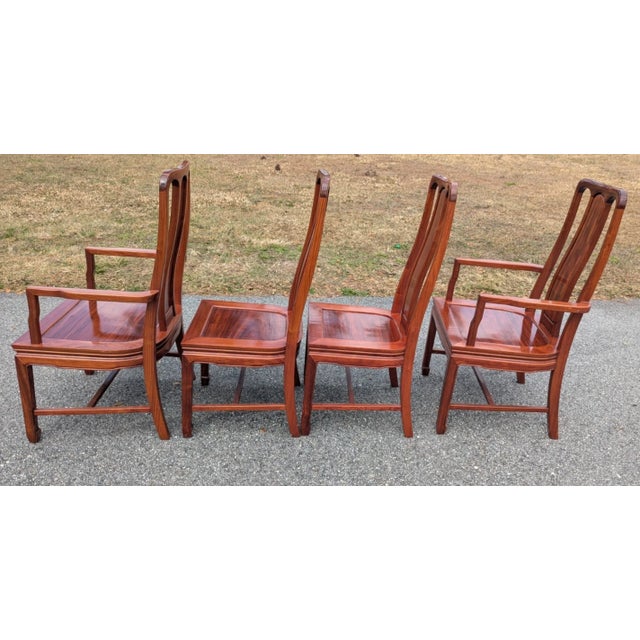 Chinoiserie Asian-Style Rosewood Dining Chair Set of 8 For Sale - Image 11 of 18