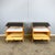 Pearwood Bedside Tables with Black and White Glass Tops from WK Möbel, 1950s, Set of 2 For Sale - Image 10 of 15