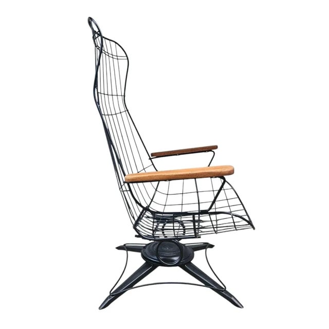 Elevate your space with this rare vintage Homecrest high-back lounge chair, an iconic example of Mid-Century Modern...