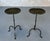 Recently crafted by skilled European artisans, this charming pair of gilt iron Spanish end tables showcases traditional...