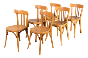 Painted Beech Bentwood Dining Chairs, 1950s, Set of 6