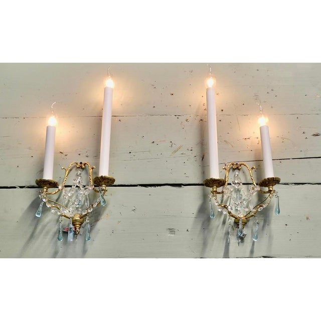 Tall French Wall Chandeliers, 1960s, Set of 2 For Sale - Image 3 of 6