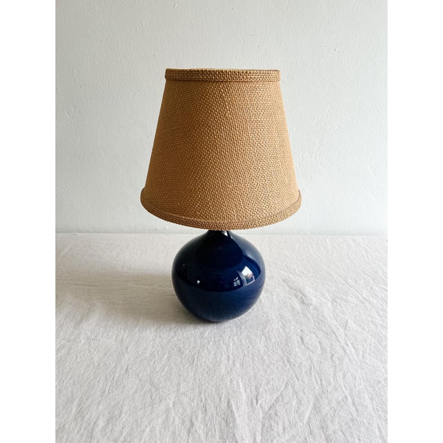1960s Mid-Century Modern Lotte and Gunnar Bostlund Table Lamp, Ultramarine Blue For Sale - Image 9 of 9
