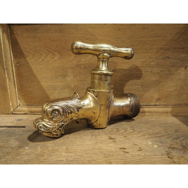 A Heavy Circa 1850 French Gilt Bronze Dolphin Form Fountain Spout For Sale - Image 11 of 12