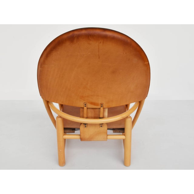 Set of Large Hoop G23 Armchairs in Cognac Leather by Piero Palanghe & Wherter Toffoloni for Germa, Italy, 1972 For Sale - Image 7 of 10