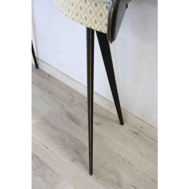 Black Console Table in Wood and Glass Top, 1950s For Sale - Image 8 of 12