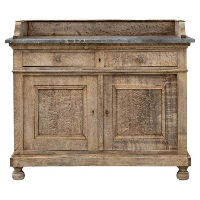 19th Century French Oak Buffet With Marble Top For Sale - Image 15 of 18