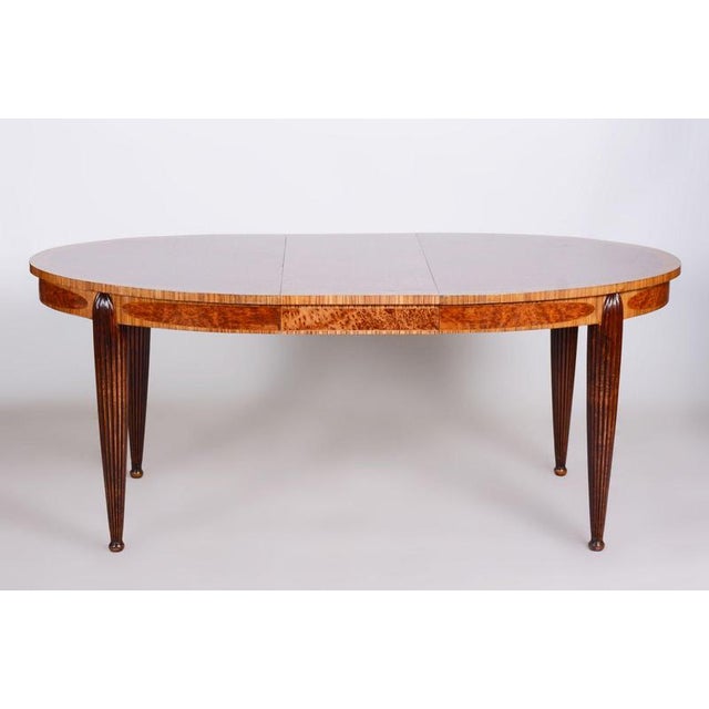 Art Deco Mahogany and Walnut Dining Table and Chairs attributed to Paul Follot, France, 1920s, Set of 7 For Sale - Image 11 of 18