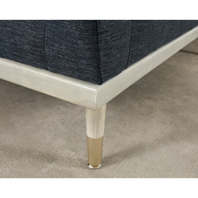 Midcentury Roche Bobois Style Denim Platform Sofa For Sale In Sacramento - Image 6 of 17