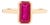 Modern Emerald Cut 1.38Ct Ruby Bezel Solitaire Ring in 14k Yellow Gold Size 6 For Sale