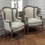 Pair Antique Louis XVI Style French Bergères ~ Armchairs in Walnut were designed with the refined symmetry, restraint, and...