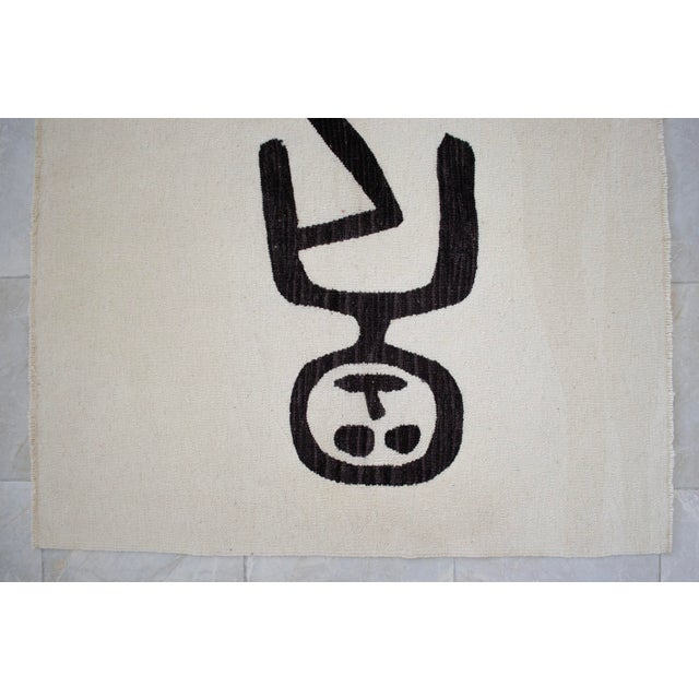 Beige Paul Klee Art Inspired Hand Woven Area Rug Wall Decor New 4′ × 5′10″ For Sale - Image 8 of 11