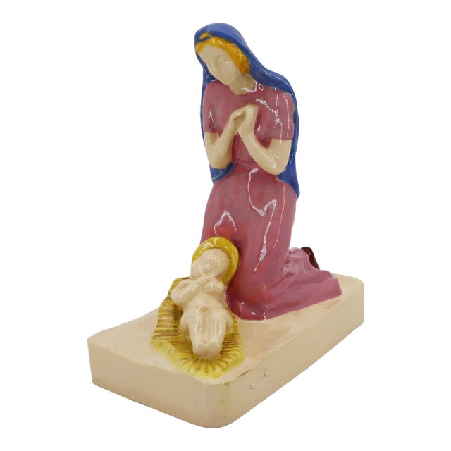 Henriot Quimper Nativity Scene, Virgin Mary With Baby Jesus, Faience