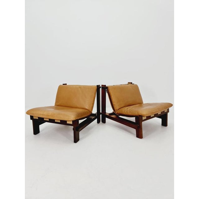Mid-Century Modern Lounge Chair in Leather and Wood by Carl Straub, 1960s For Sale - Image 4 of 17
