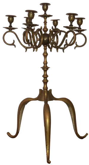 Large Antique Brass Candleholder