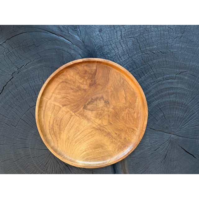 2010s Andrianna Shamaris Minimalist Teak Wood Plates - Set of 5 For Sale - Image 5 of 18