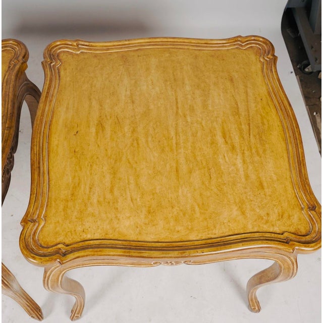 The Rothschild Collection Late 20th Century Pair of Judson Rothschild Italian Rococo Louis XV Style End Tables | Distressed Walnut Finish For Sale - Image 4 of 9