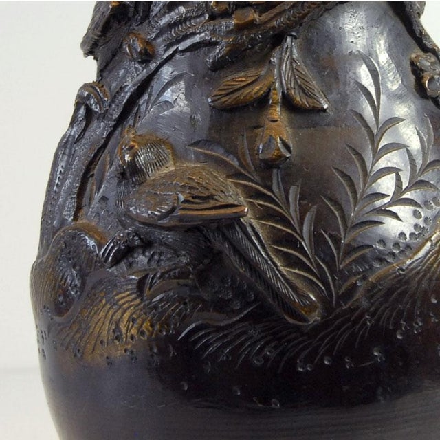 Antique Japanese Bronze Lamp, 1910s For Sale - Image 3 of 11