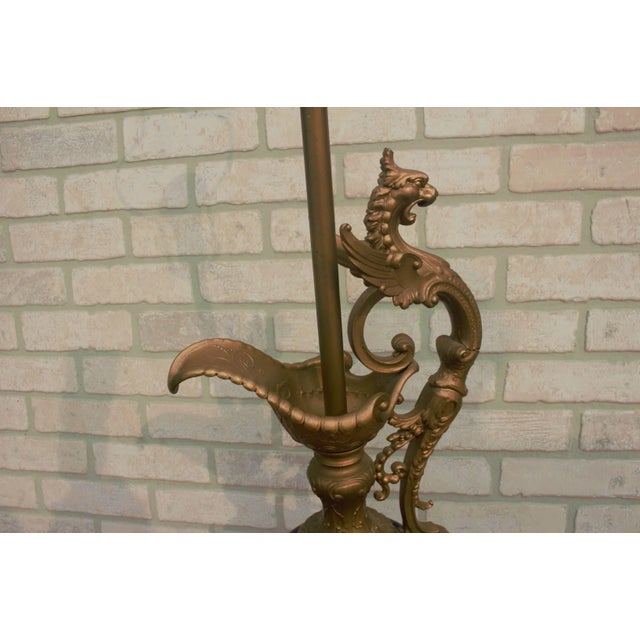 Antique French Bronze and Cobalt Blue Table Lamp For Sale - Image 10 of 11