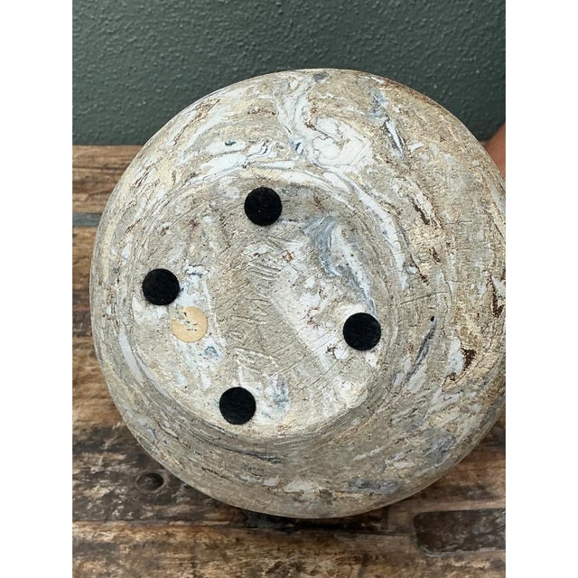 Vintage Textured Ceramic Pottery Vase For Sale In West Palm - Image 6 of 12