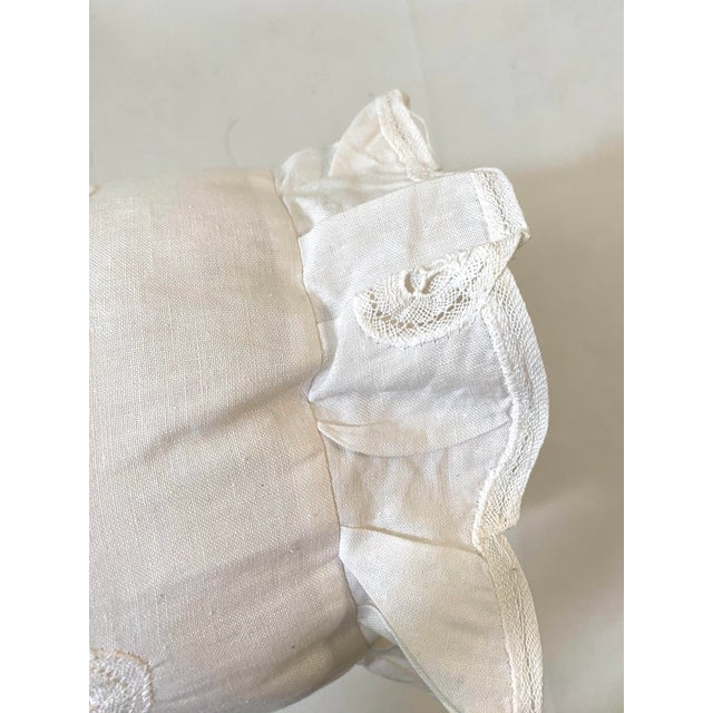 White Vintage White Lace Pillows, Set of 3 For Sale - Image 8 of 9