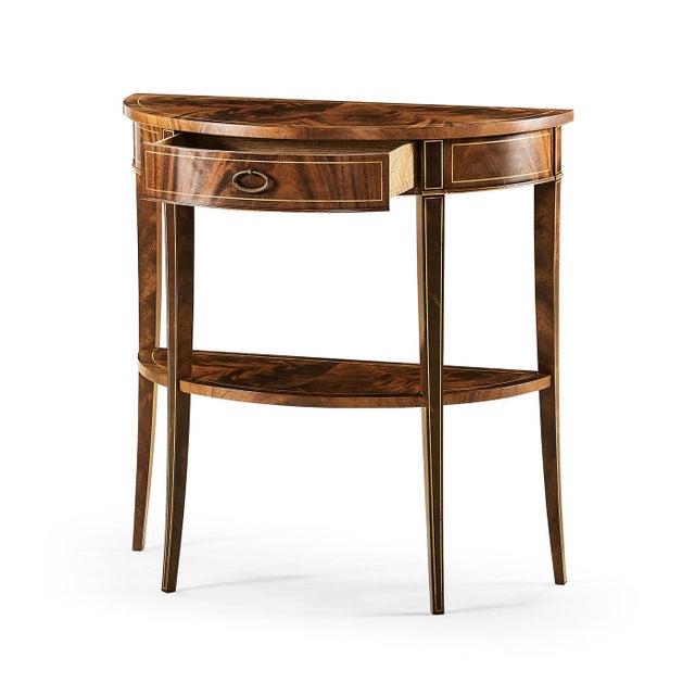 English Pair of Small Mahogany Console Tables For Sale - Image 3 of 8