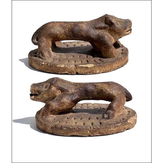 Folk Art Vintage Sewer Tile Naive Folk Art Pottery Pig Beast Sculpture For Sale - Image 3 of 8