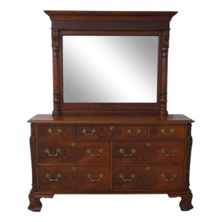 Hickory Chair Co Flame Mahogany Dresser W. Mirror For Sale