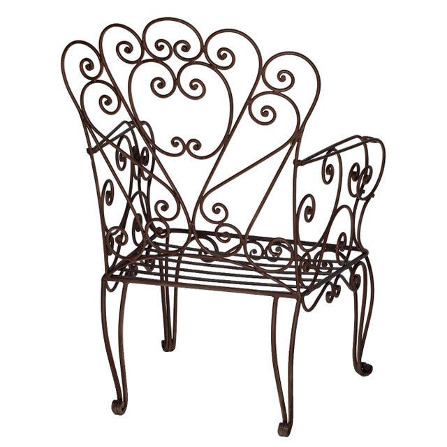 Vintage Wrought Iron Garden Chairs, Set/3 For Sale - Image 4 of 12