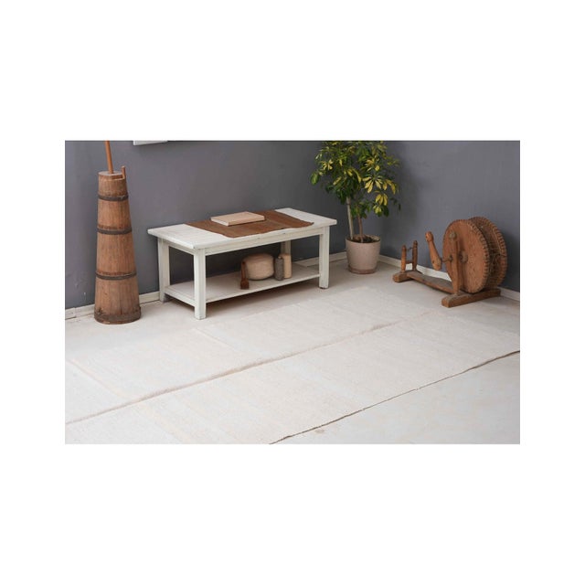 1960s Vintage Modern Turkish Hemp Kilim Rug - 4`9" X 10`1" For Sale - Image 5 of 6