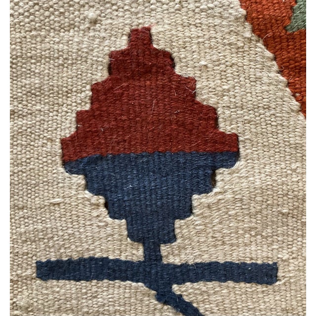 1960s Vintage Colorful Handmade Turkish Kilim Tribal Rug 64” X 43” For Sale In Greenville, SC - Image 6 of 12