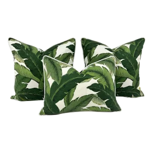 Early 21st Century Tommy Bahama Banana Leaf Pillows- Set of 3