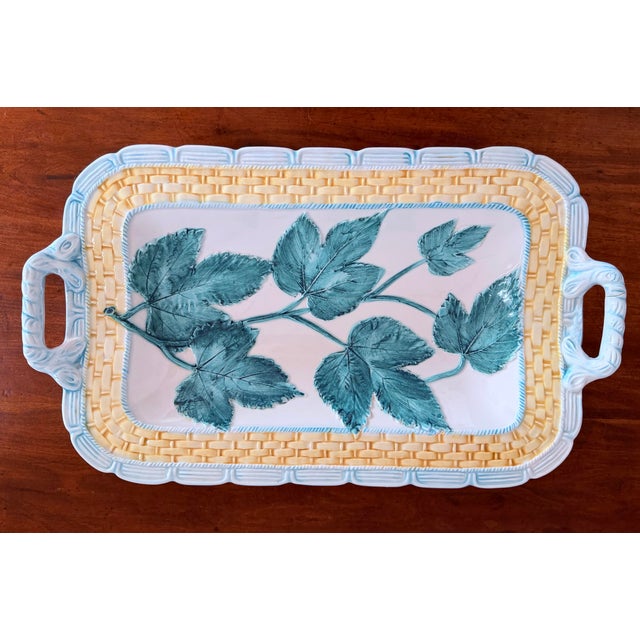 Vintage Italian majolica platter/shallow bowl. Useful size for serving just about anything and decorative to hang on the...